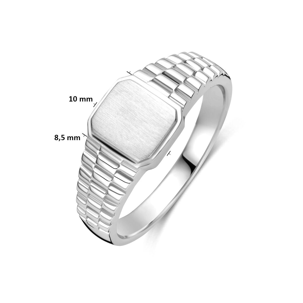 Rhodinierter Herrenring aus 925er Silber