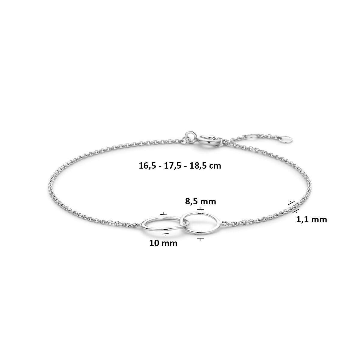Rhodiniertes 925er Silberarmband mit rundem Anhänger