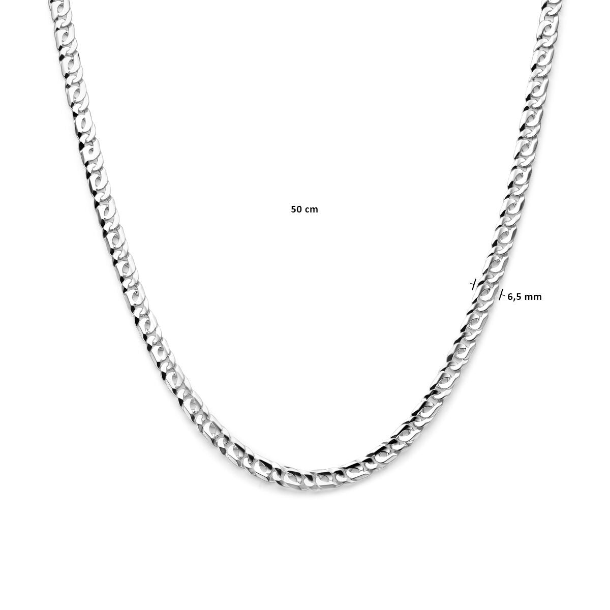 Herren-Halskette aus Silber mit Ankerkette und Karabinerverschluss