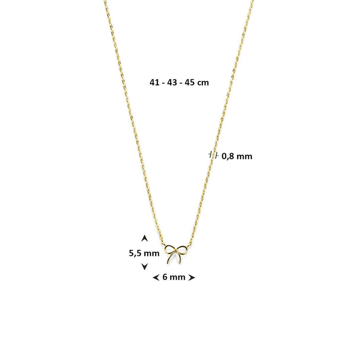 14k Geelgouden damescollier met strik
