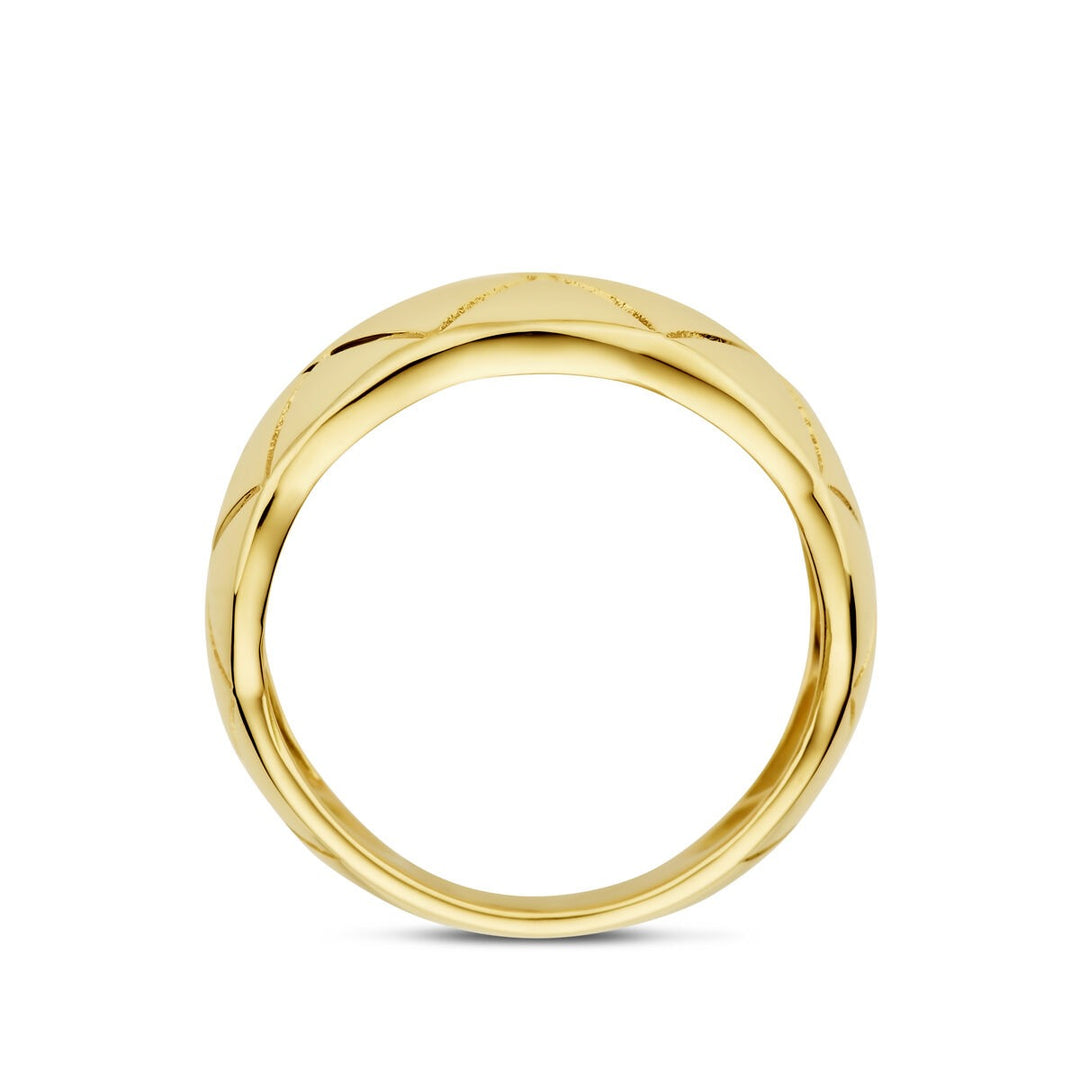 14k Geelgouden dames ring met 7 mm brede band