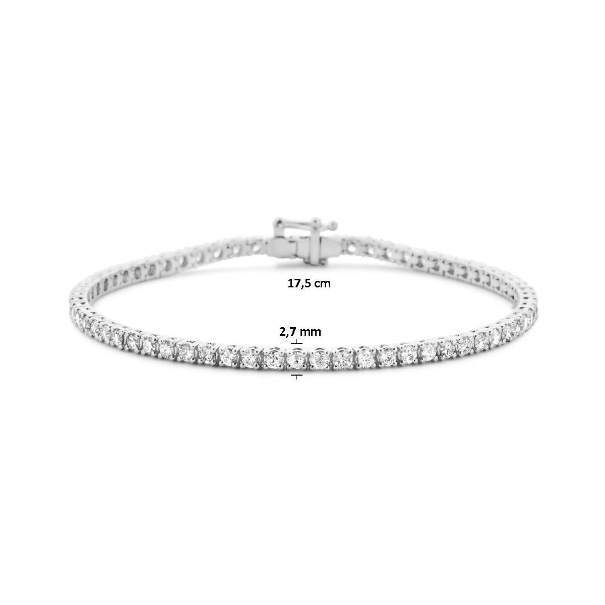 Tennisarmband aus 14 Karat Weißgold mit 3,00 Karat im Labor gezüchteten Diamanten