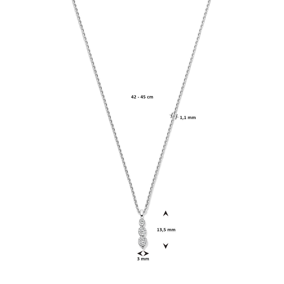 Silberkette mit Zirkonia – rhodiniertes 925er Silber, 42–45 cm