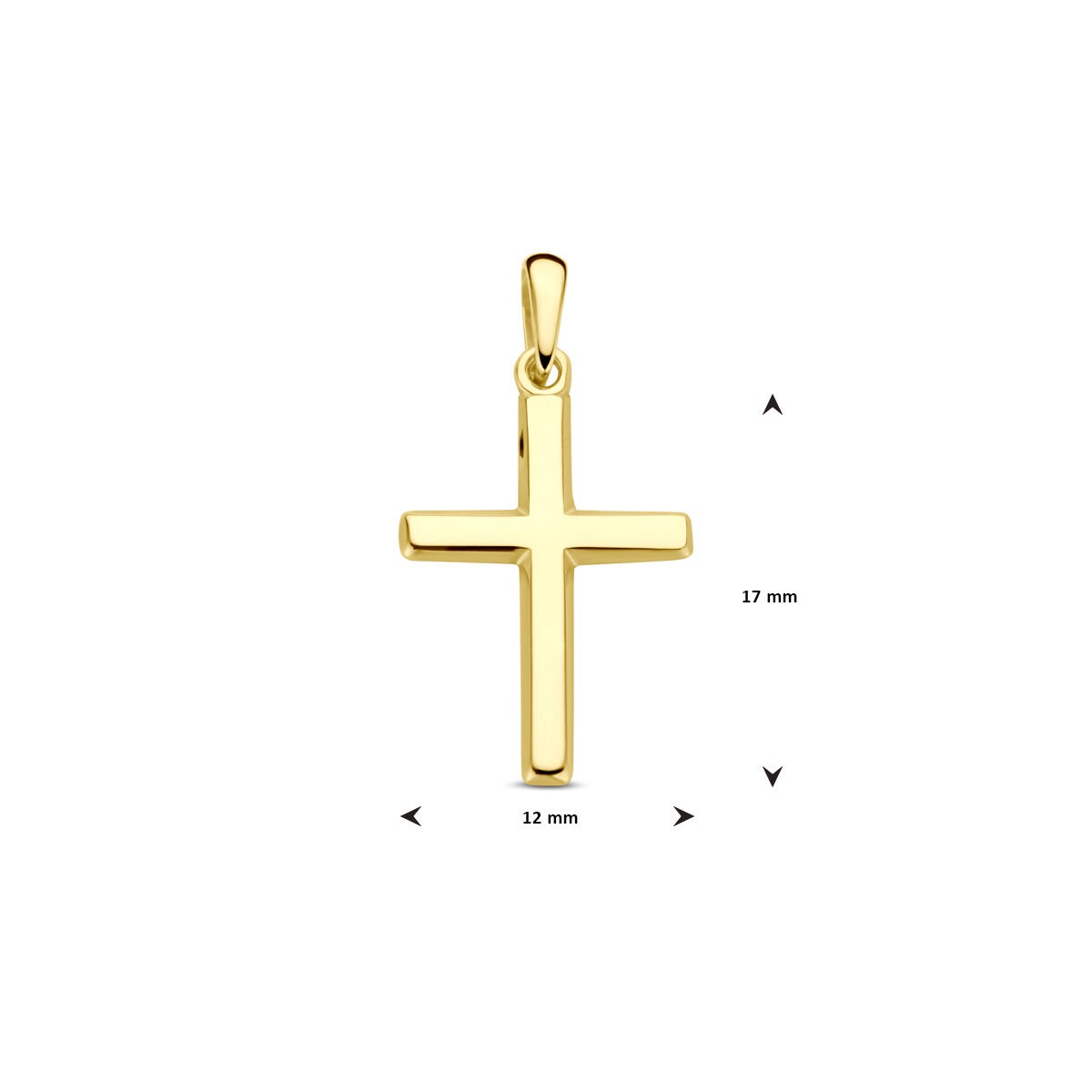 Kreuzanhänger aus 14 Karat Gelbgold – 17 x 12 mm