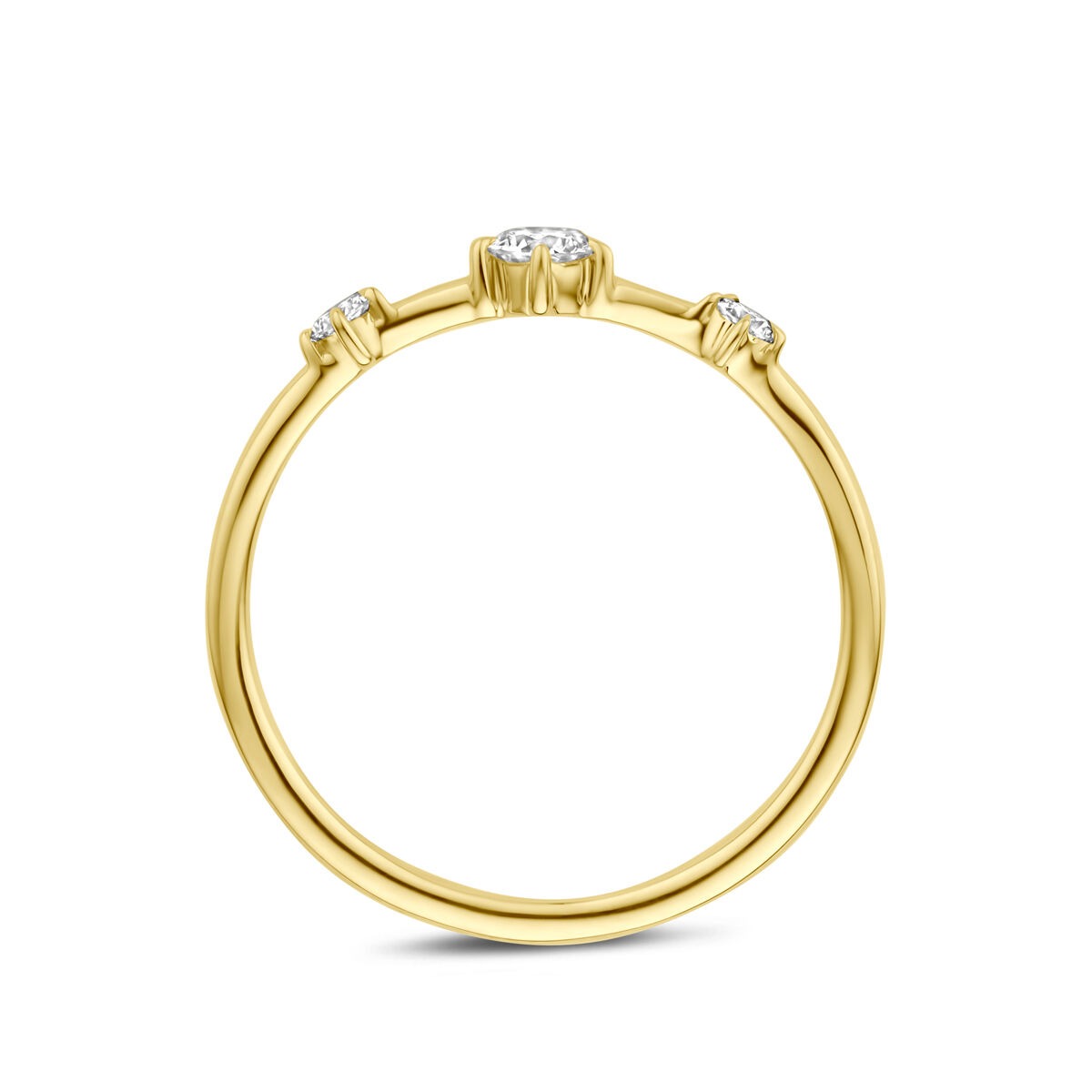14k Gelbgoldring mit Labor-Diamant 0.20ct