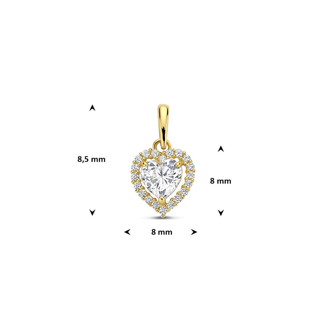 Anhänger Herz Zirkonia 14K Gelbgold