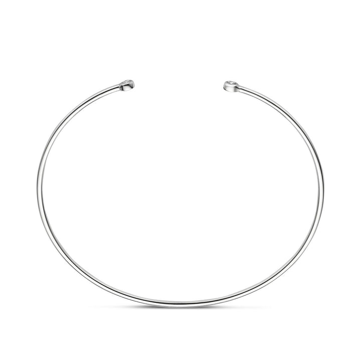 Gerhodineerde 925 zilveren klemband met zirkonia