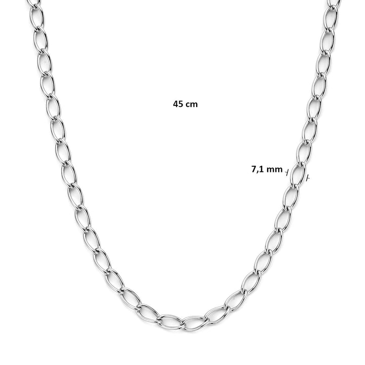 Gerhodineerd 925 zilveren ankercollier