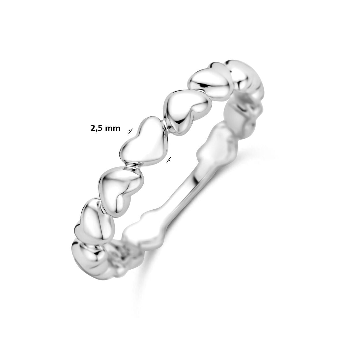 Rhodinierter 925er Silberring mit Herz