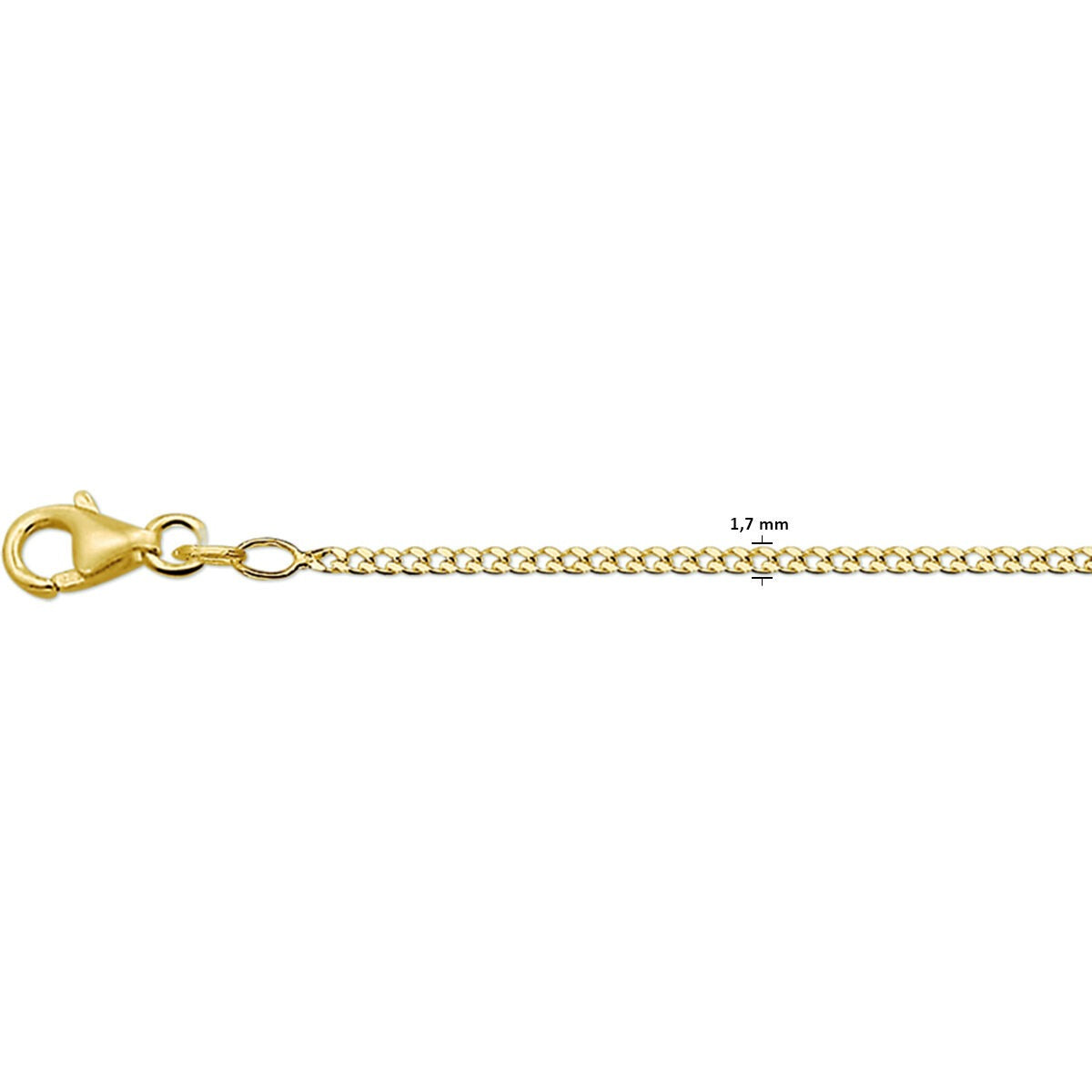 14k Gelbgold Gourmette Halskette Unisex