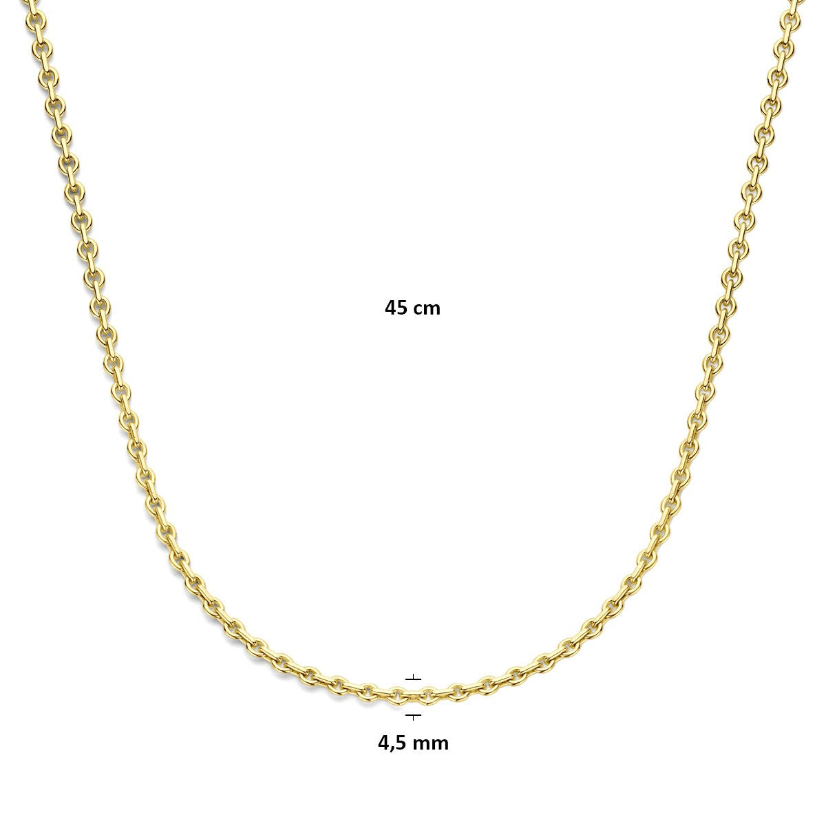 14 Karat Gelbgoldkette mit Silberkern – Ankerkette aus Silgold