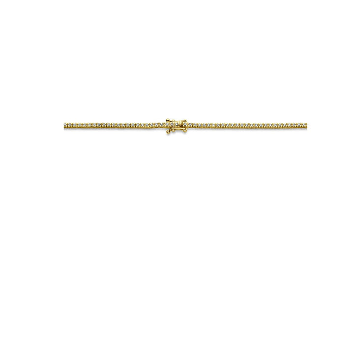 Tennishalskette, Lab-Grown-Diamant, 2,00 ct g, Si 1,9 mm, 42 cm, 14-karätiges Gelbgold