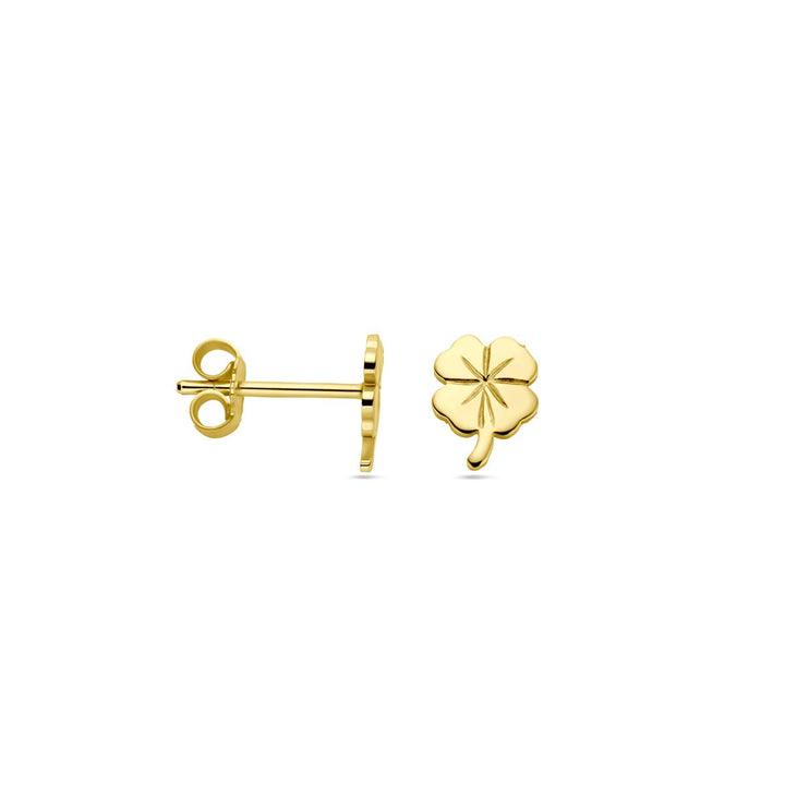 Kleeblatt-Ohrstecker aus 14-karätigem Gelbgold