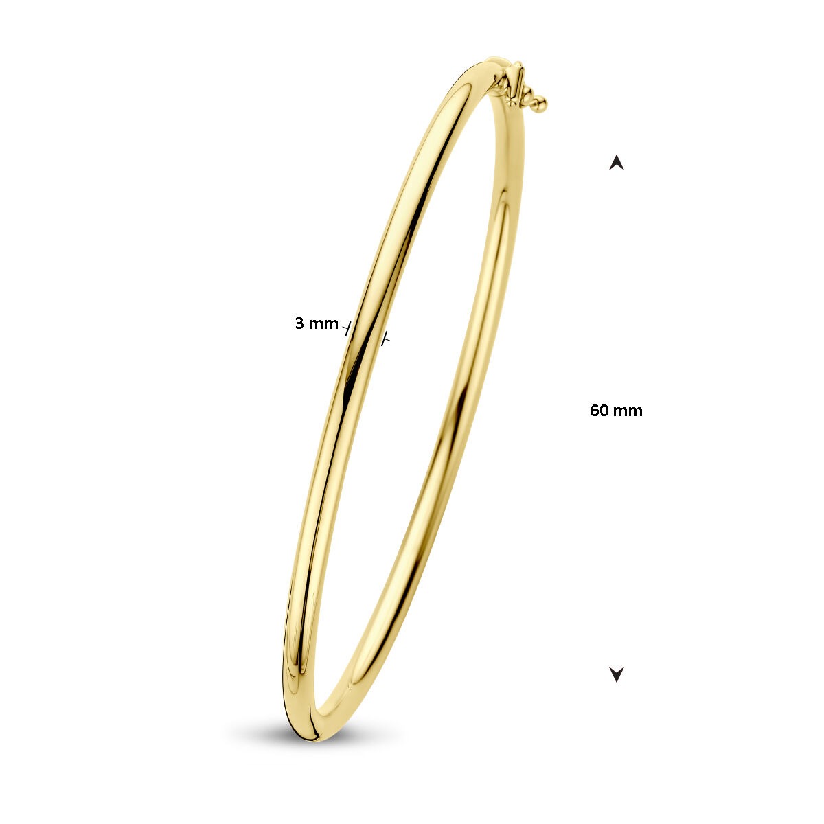 Gold Armreif – 9k Gelbgold mit Scharnierverschluss