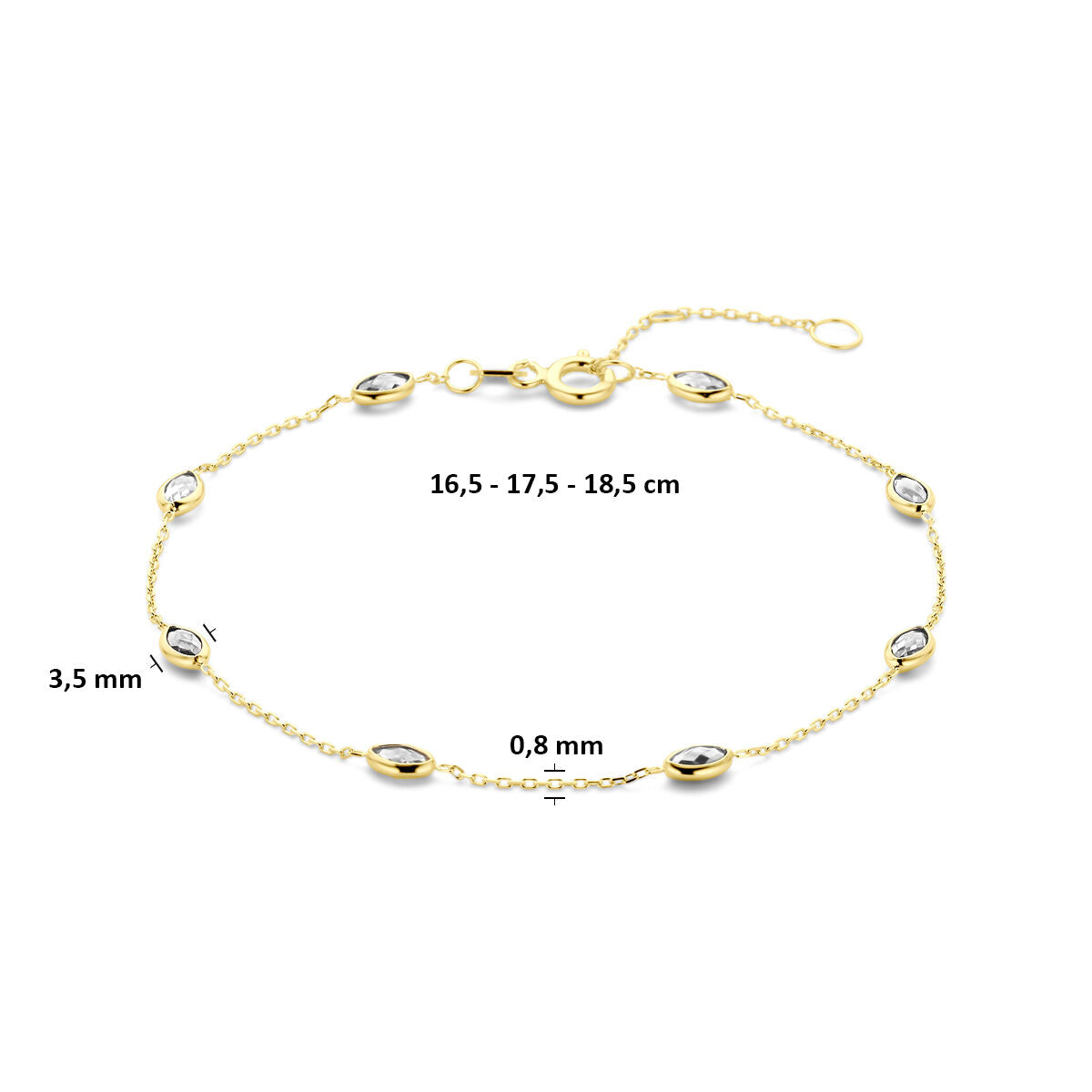 14 Karat Gelbgoldarmband mit Zirkonia
