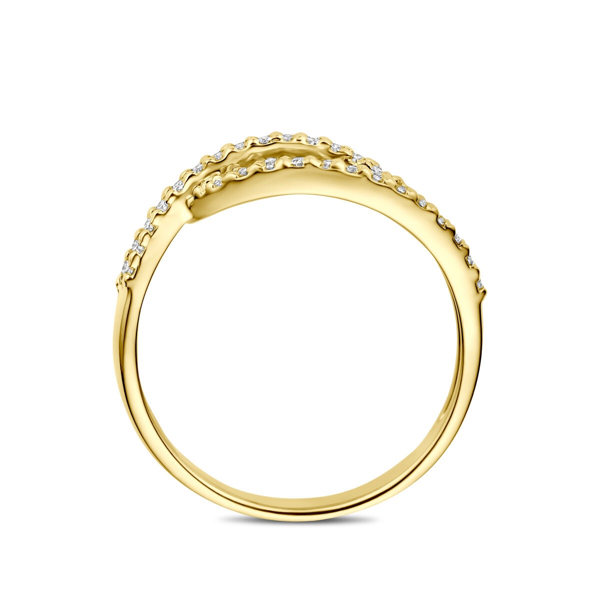 14 Karat Gelbgoldring mit im Labor gezüchtetem Diamanten