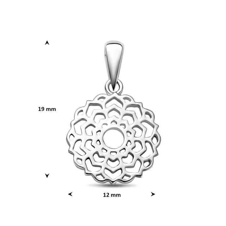 Gerhodineerd zilveren bloemenhanger