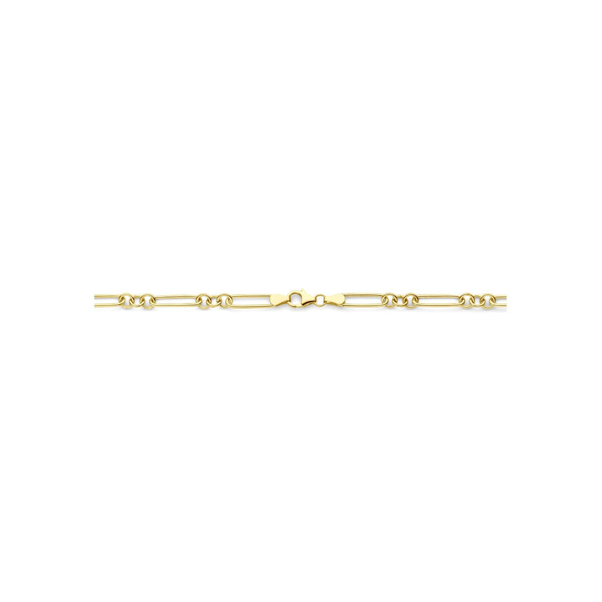 14k Geelgouden ankercollier met 925 zilveren kern