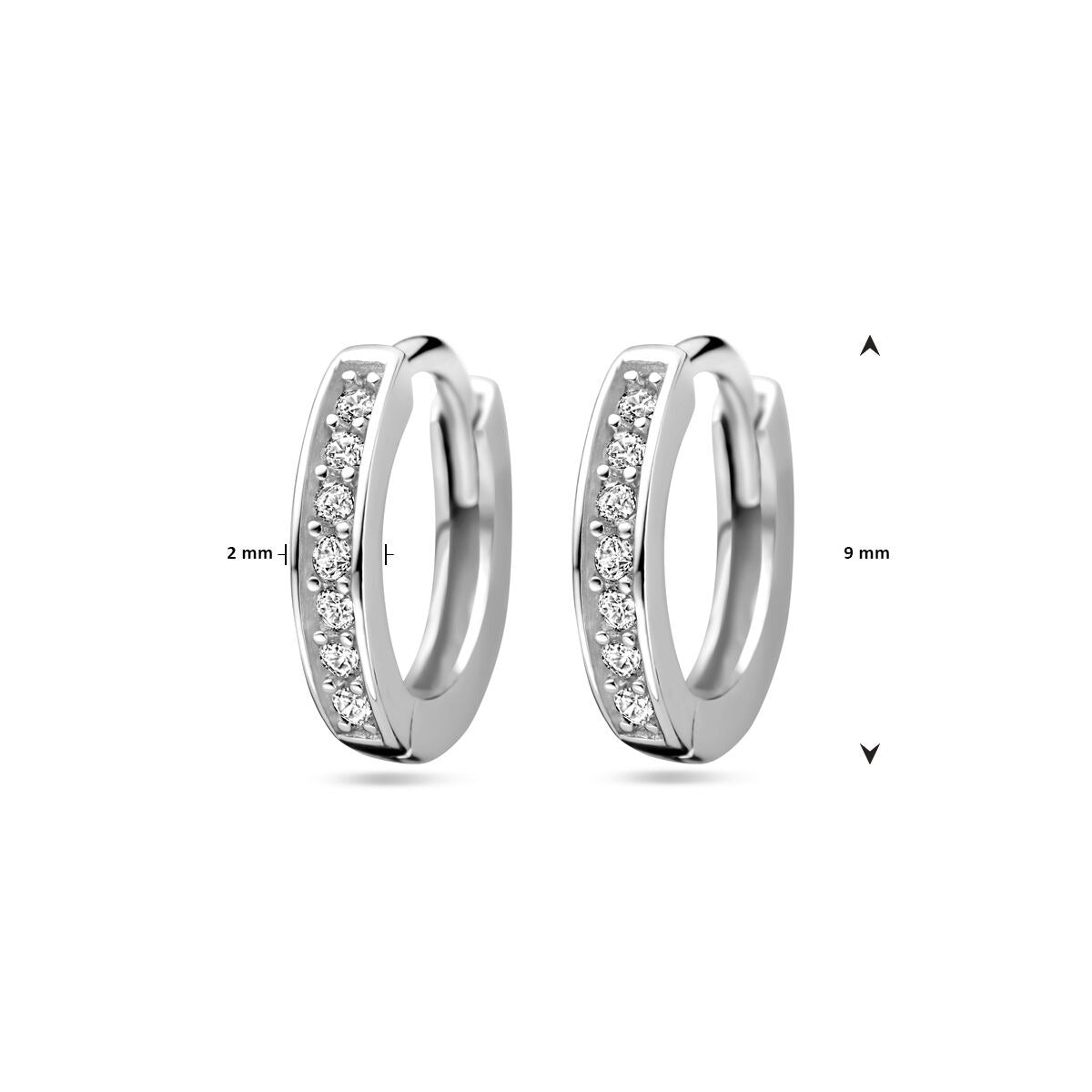 Ohrringe aus Sterlingsilber mit Zirkonia – rhodiniert 925