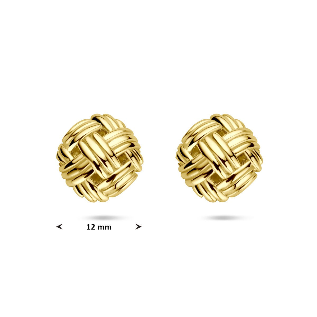 Gold Ohrstecker 14K Gelbgold 12mm – Damen Ohrringe