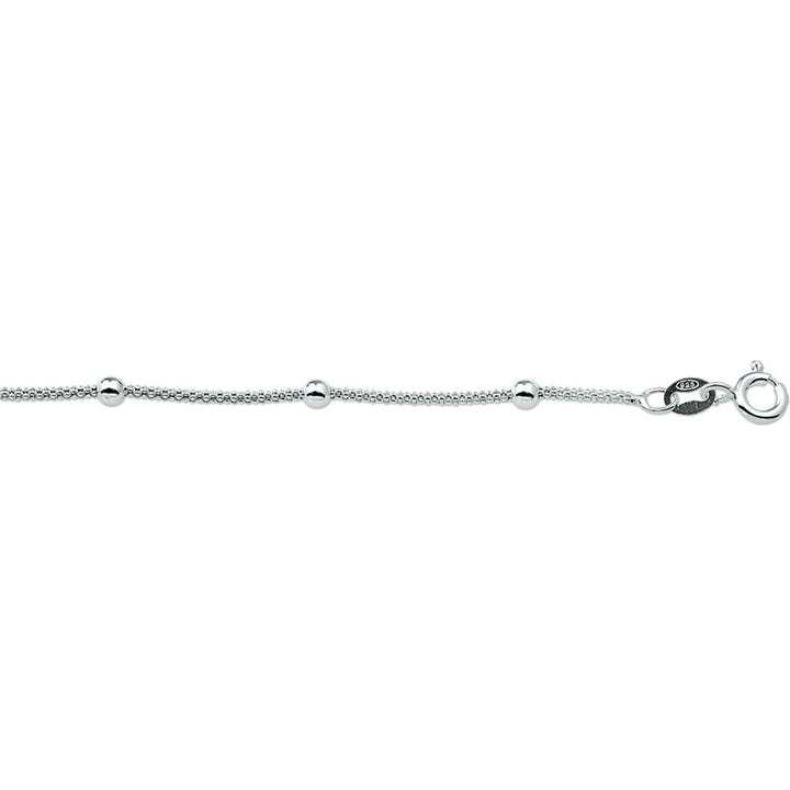 Halskette Kugeln 3,0 mm 42 + 3 cm silberweiß