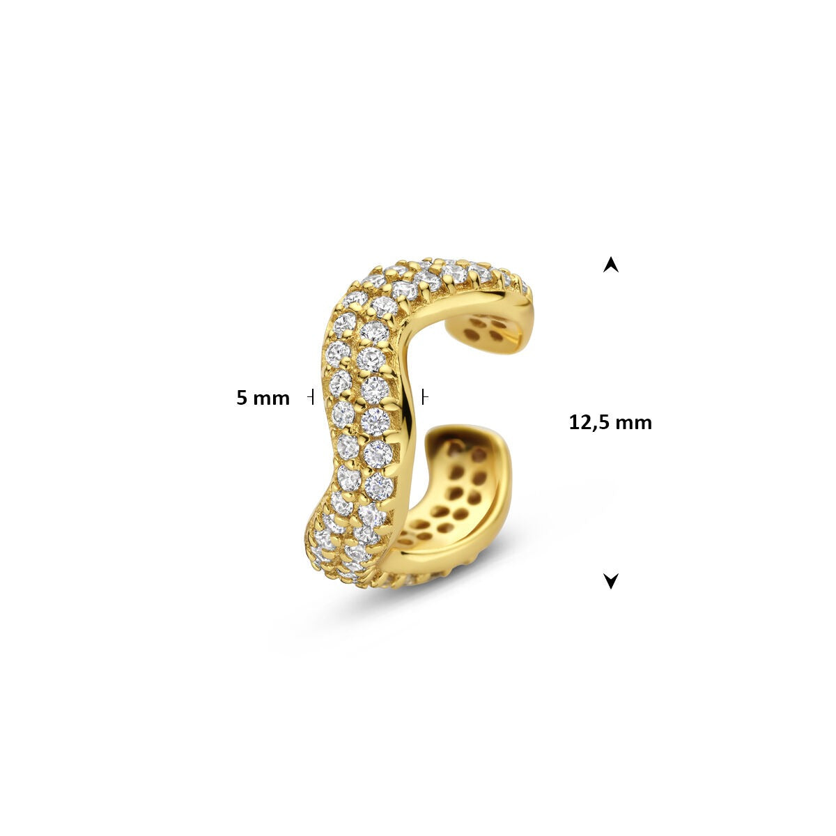 Vergoldeter Silber-Ear-Cuff mit Zirkonia – funkelndes Detail ohne Piercing