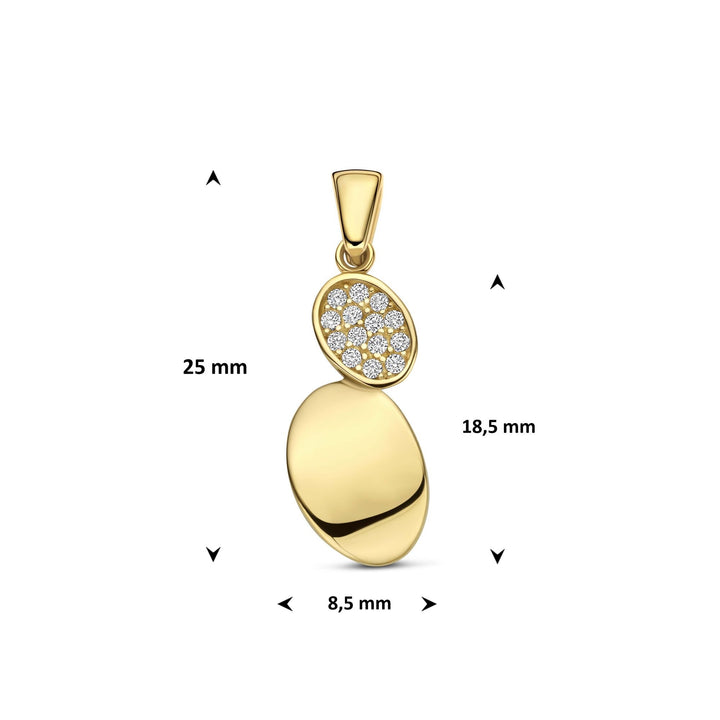 9k Geelgouden hanger met zirkonia