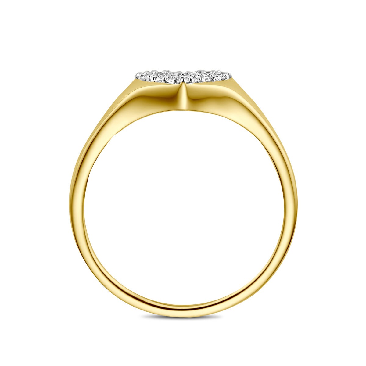 14k Gelbgoldring mit Lab Grown Diamant 0,12 ct