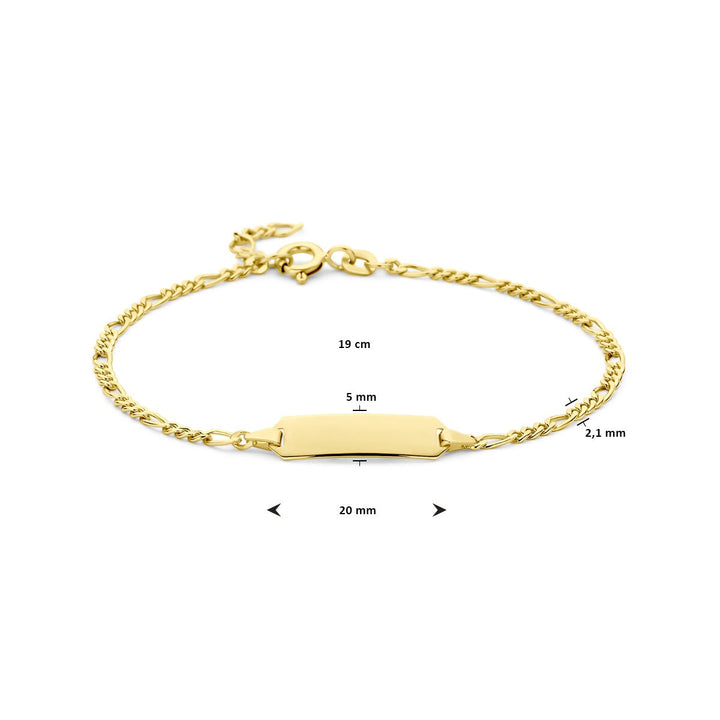 Van der Kooij Collection – Gravurarmbandplatte 5,0 mm 19 cm 14 Karat Gelbgold