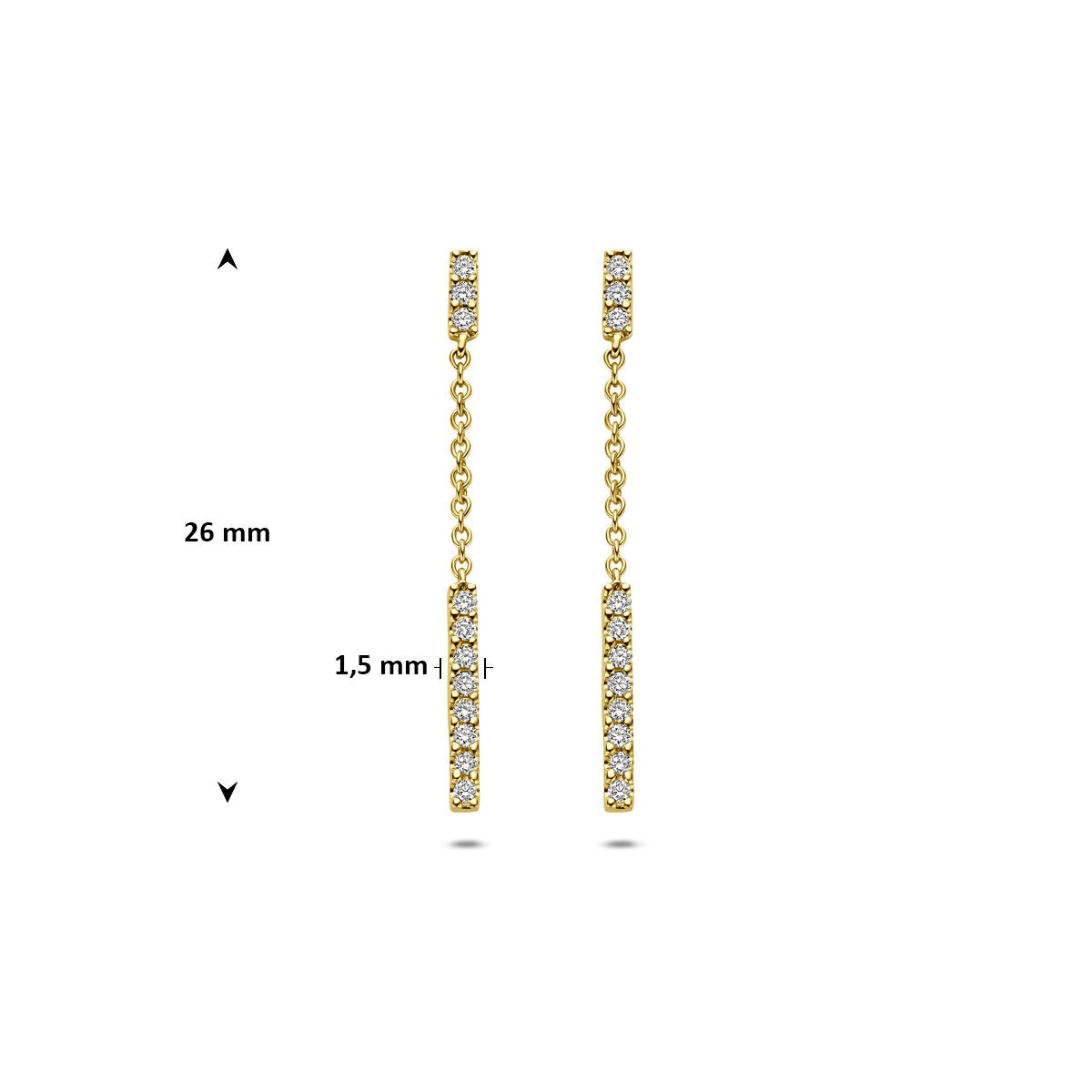 14 Karat Gelbgold Ohrringe mit Diamant