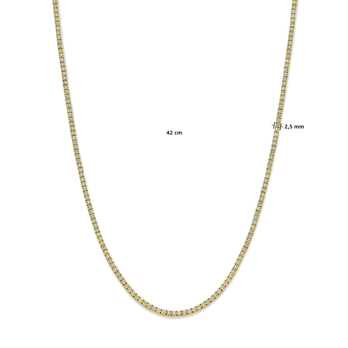 14 Karat Gelbgold Tennis-Collier mit Diamanten – 5.00ct