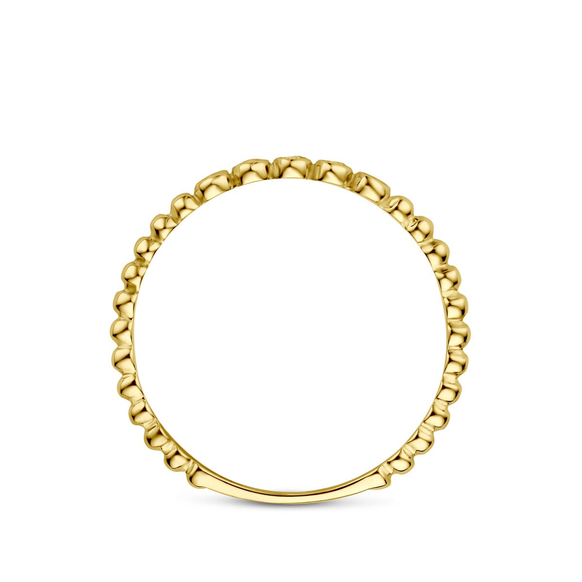 14k Gelbgoldring mit Zirkonia-Entourage