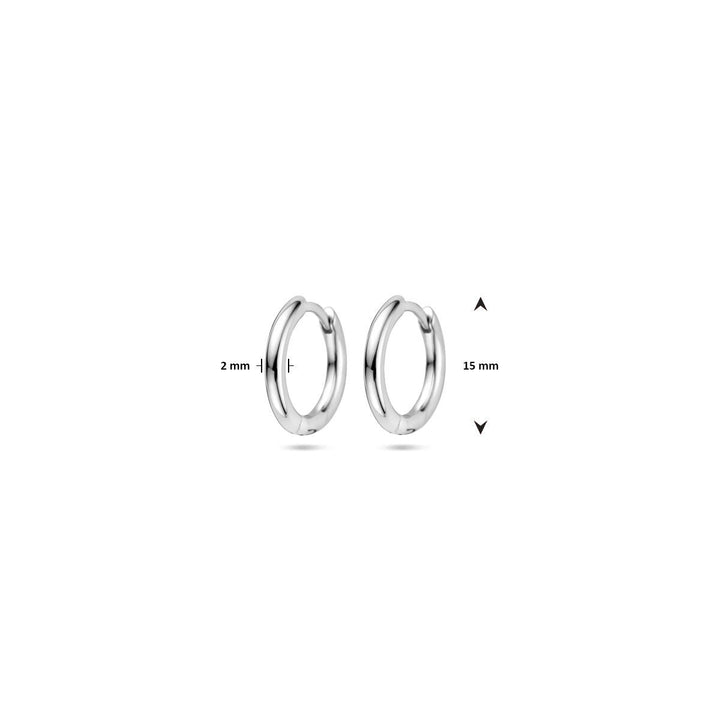 Klappohrringe rund 2,0 mm rhodiniertes Silber