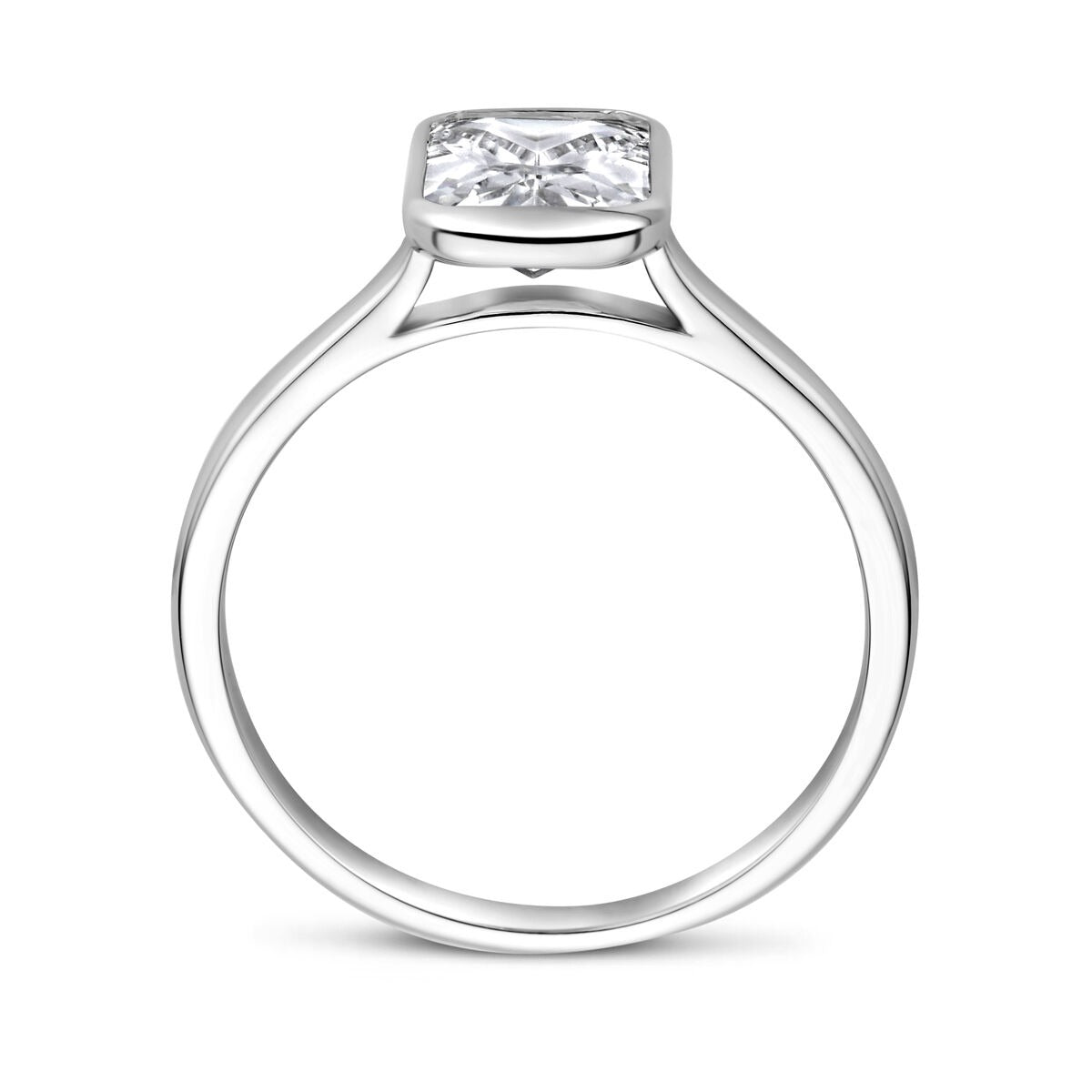 Damenring aus Silber mit Smaragdschliff Zirkonia – rhodiniertes 925er Silber