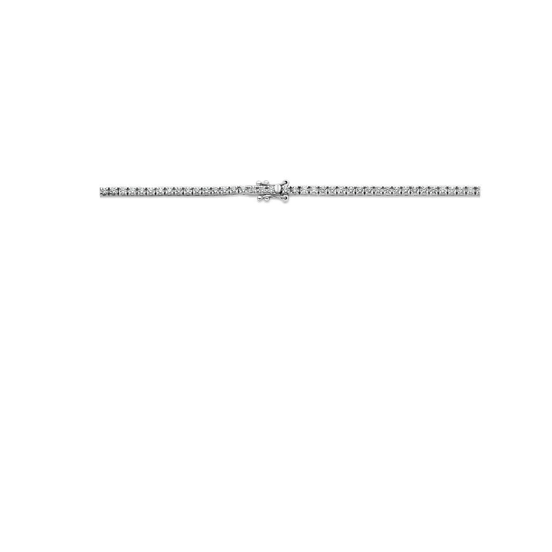 Tennishalskette, Lab-Grown-Diamant, 3,00 ct g, Si 2,2 mm, 42 cm, 14 K Weißgold