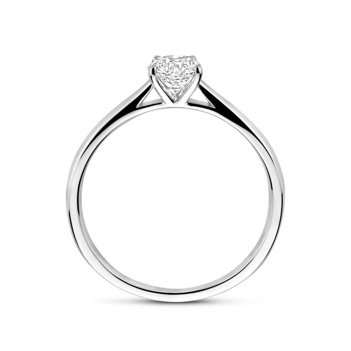 14k Witgouden damesring met 0.50ct lab grown diamant