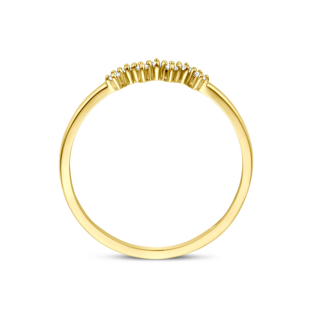 9k Gelbgoldring mit Zirkonia-Entourage