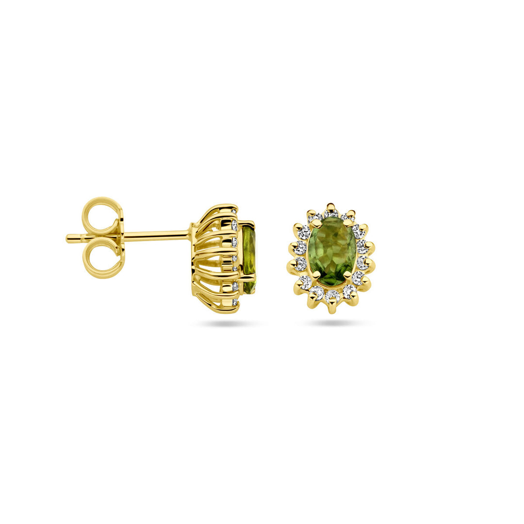 Ohrstecker Turmalin und Diamant 0,22 ct (2x 0,11 ct) h si 14K Gelbgold
