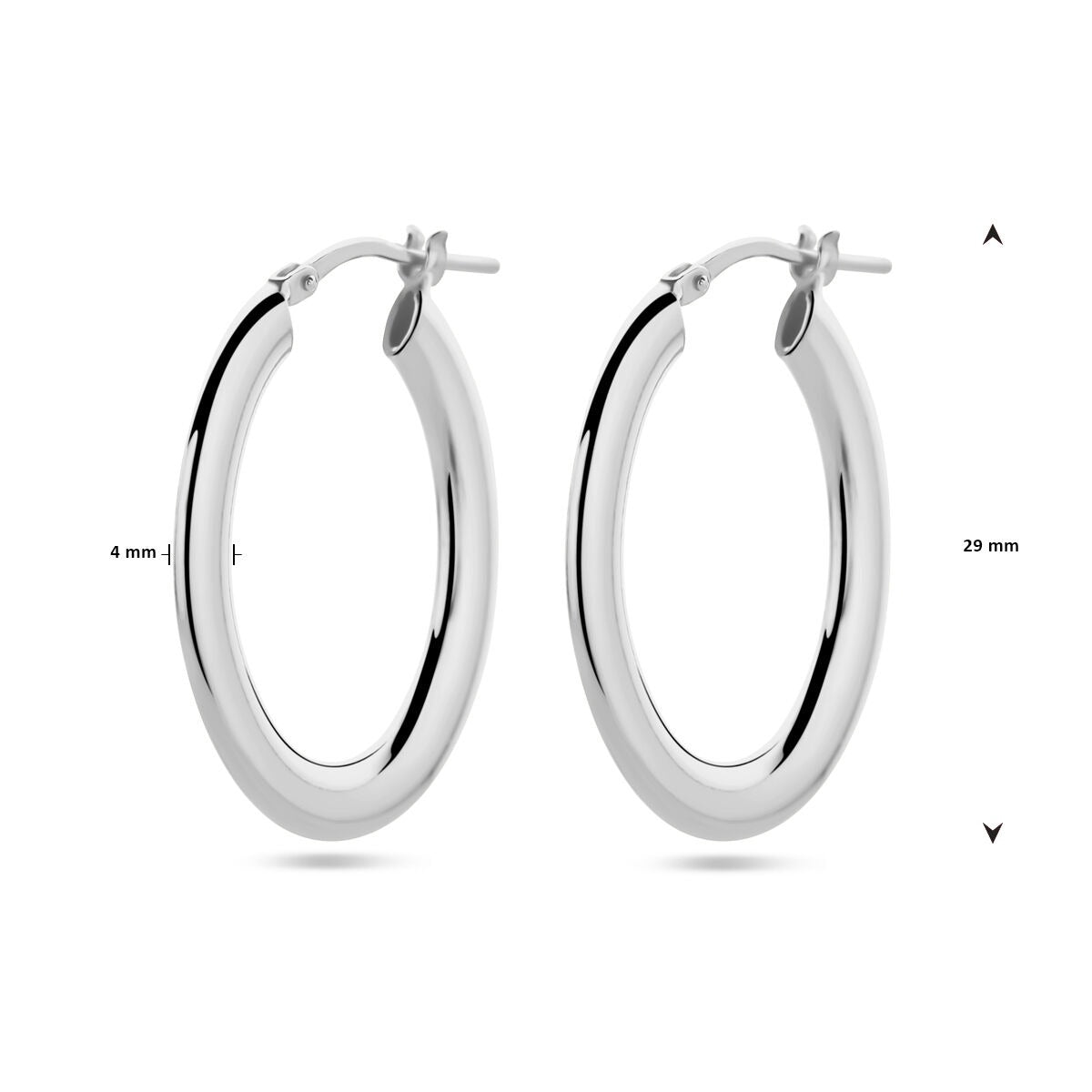 Rhodinierte Silberohrringe 29 mm
