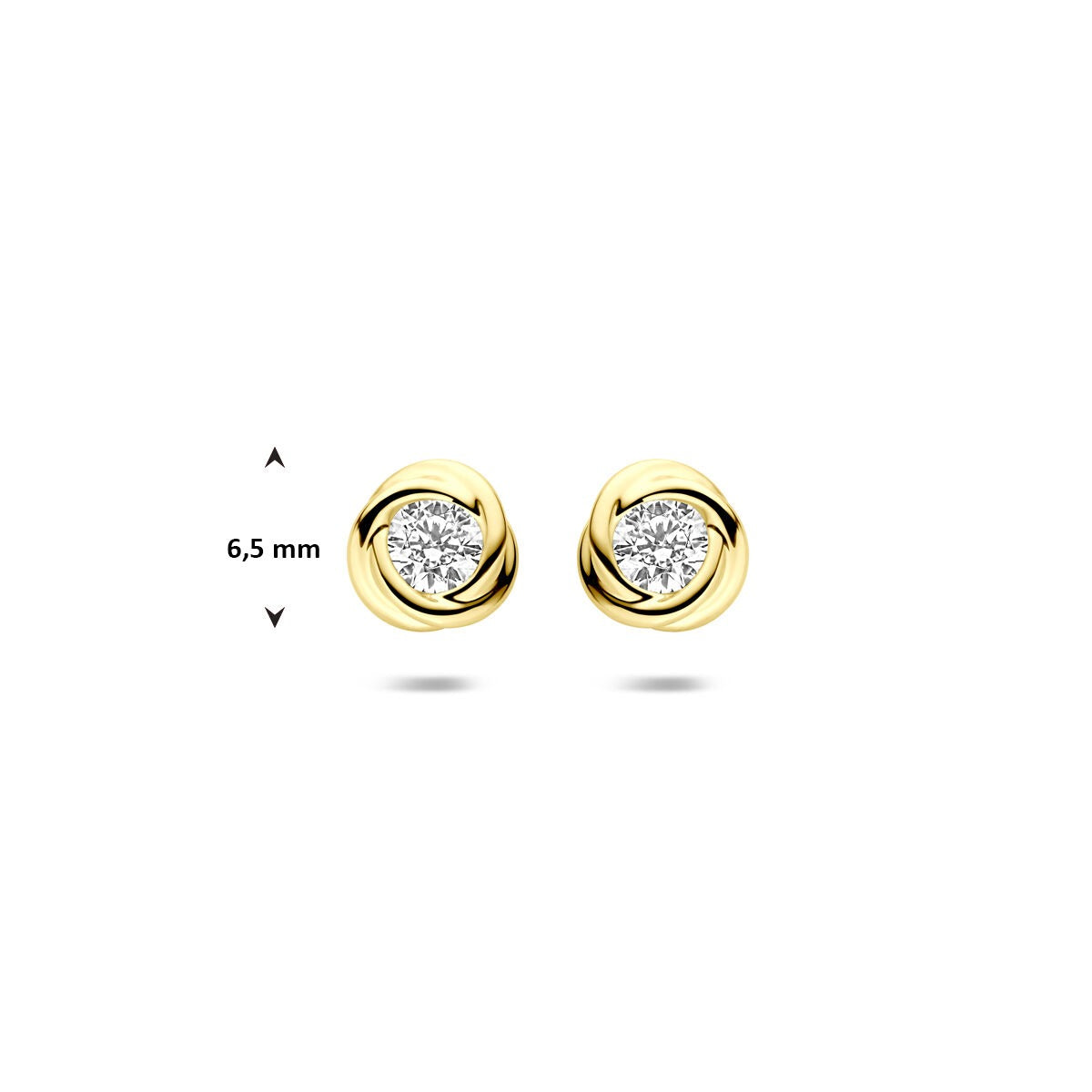 Goldohrstecker 14k mit Zirkonia – Solitärfassung