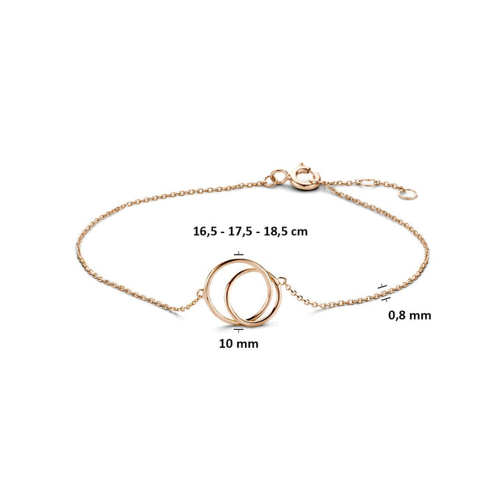 Armband Kreise 16,5 - 18,5 cm 14K Roségold
