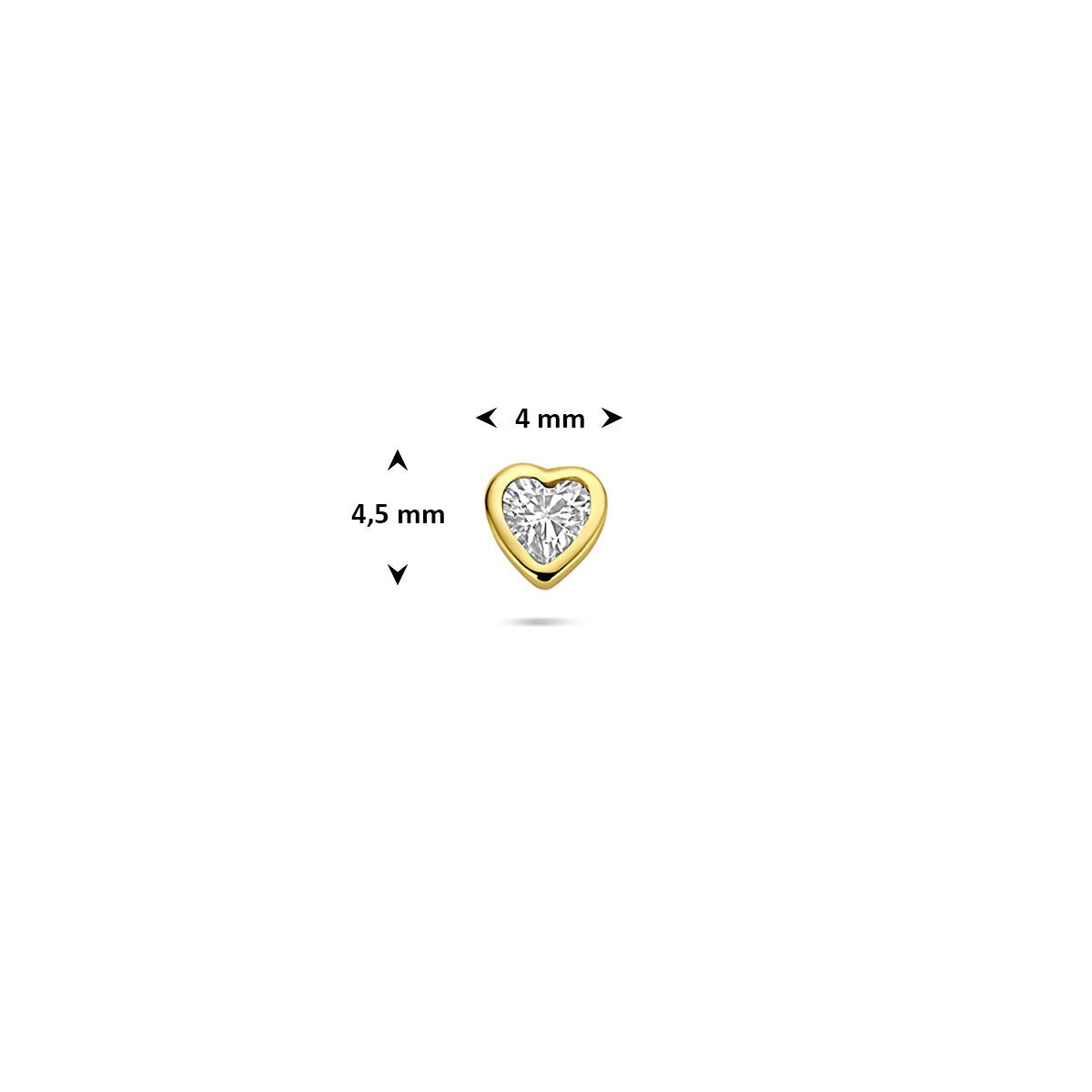 Vergoldetes 925er Silber Flat Back Piercing mit herzförmigem Zirkonia