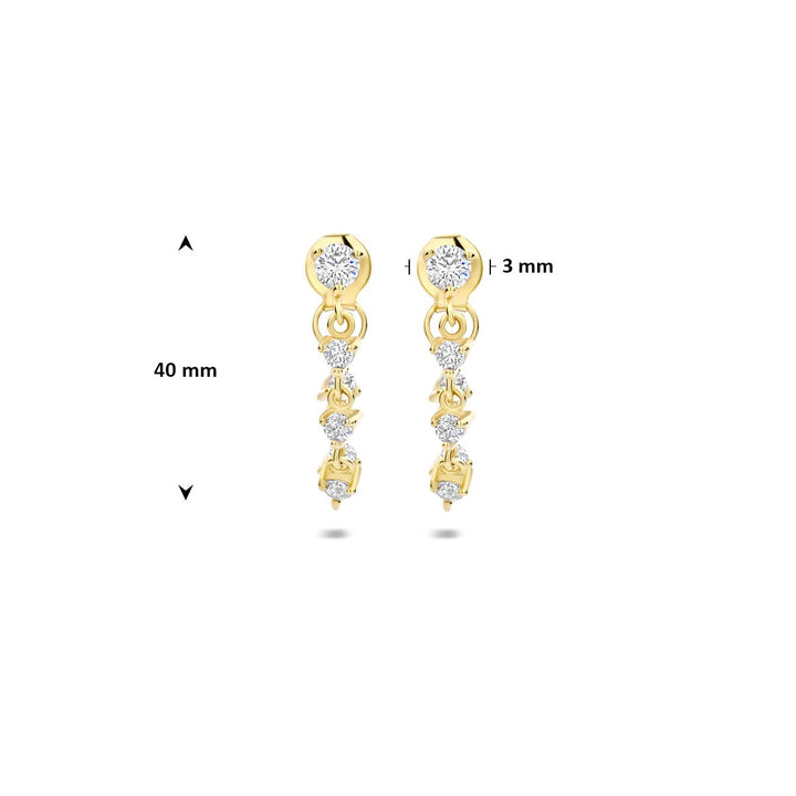 Verguld zilveren oorhangers met zirkonia – 925 zilver