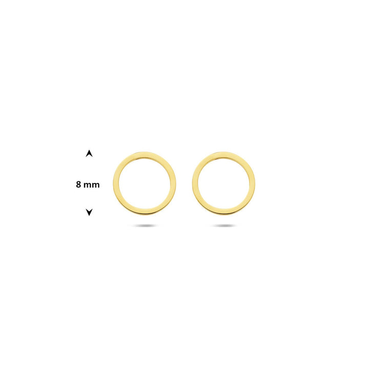 9k Geelgouden Oorknoppen Open Cirkel 8 mm