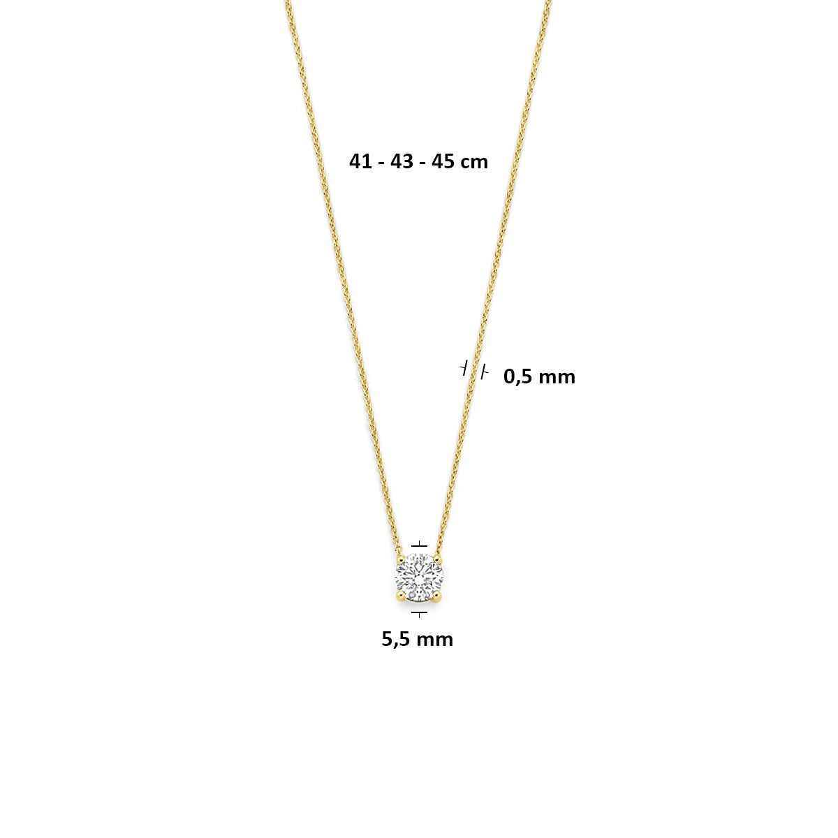 14k Gelbgoldkette mit im Labor gezüchtetem Diamanten