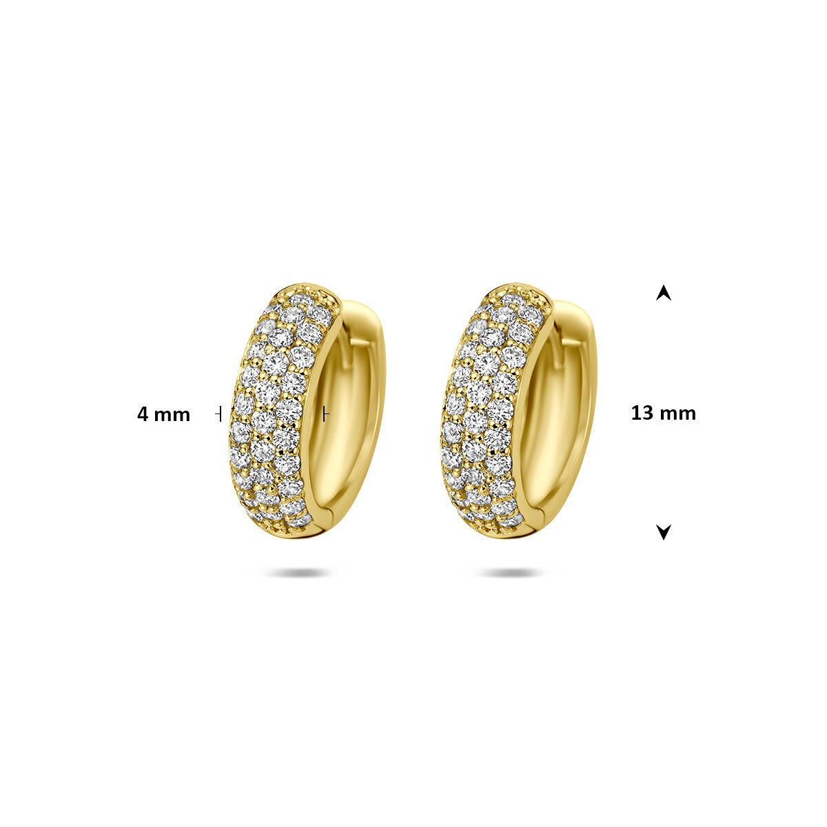 14 Karat Gelbgold Klappcreolen mit im Labor gezüchtetem Diamanten
