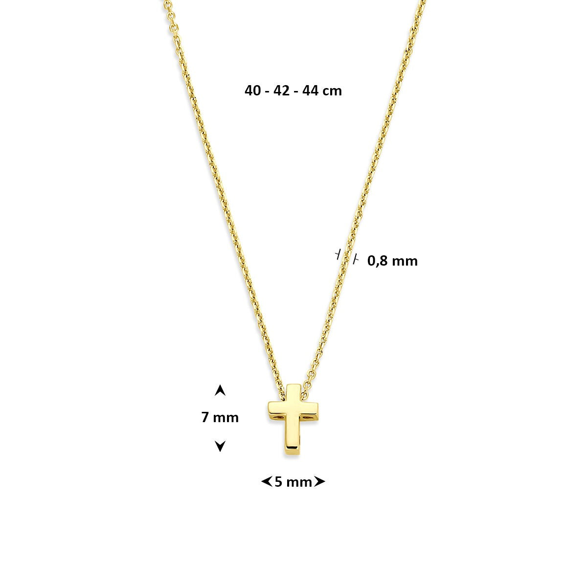 14 Karat Gelbgold Halskette mit Kreuz