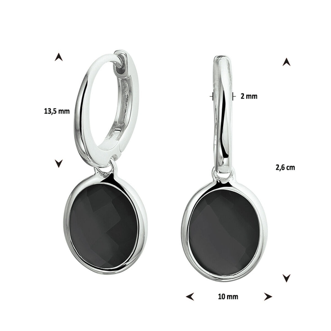 Ohrringe Onyx Silber rhodiniert