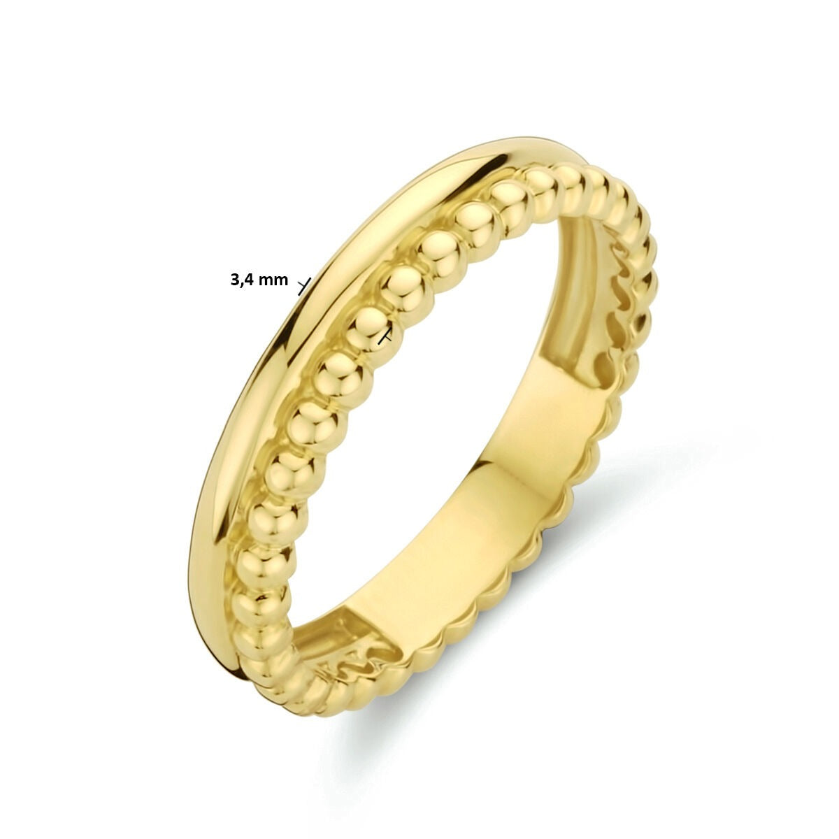 Damenring aus 9 Karat Gelbgold mit Perlenmotiv – verspielt und stilvoll