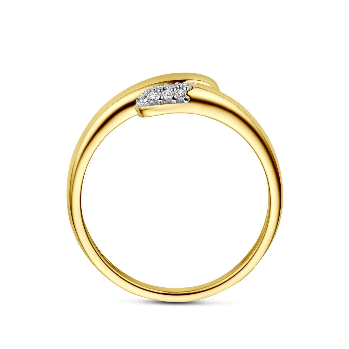 14 K Gelbgoldring mit Diamant
